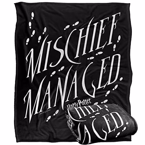 LOGOVISION Harry Potter Mischief Managed 4 Super Soft Fleece Throw Blanket, White and Multicolour, W/D/H: 152 x 127 x 1 cm – 5