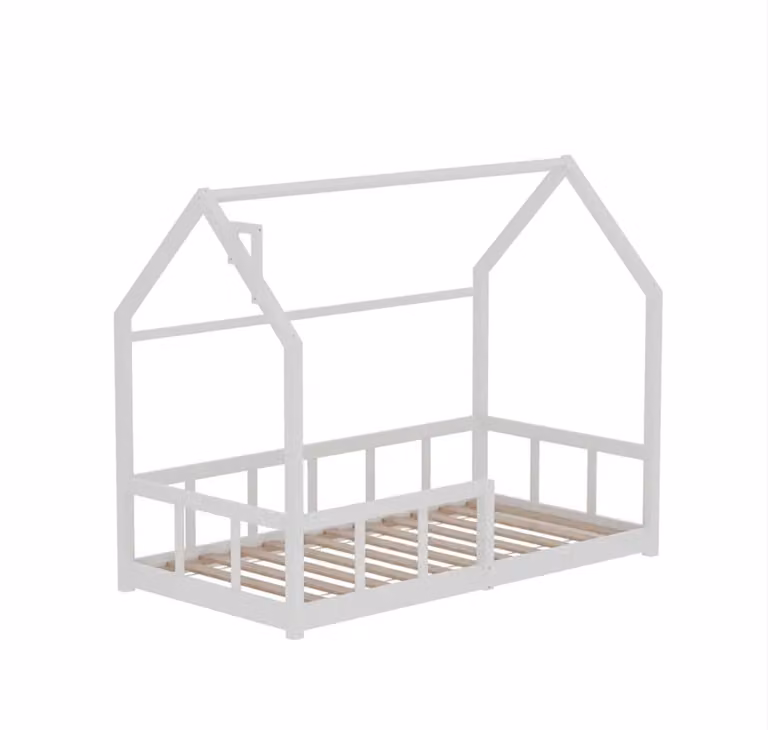 White Pine Wood House Bed Frame for Children W/D/H: 160 x 80 cm