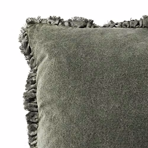 Yard Bertie Cotton Velvet Square Cushion in Green, W/D/H: 45 x 45 x 45 cm – 3