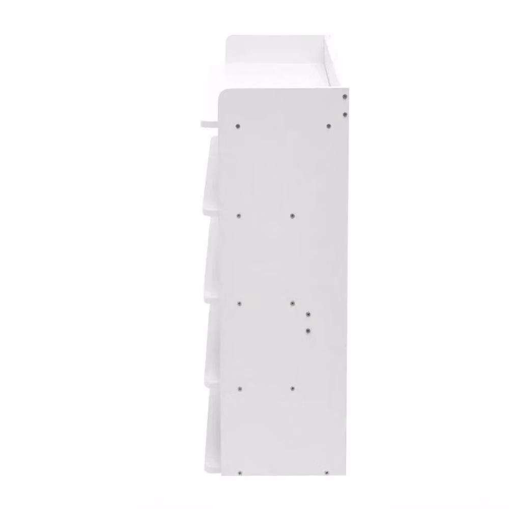 FLAVORA 5-Tier White Wooden Hallway Shoe Rack with Open Shelves, W: 100 cm, D: 60 cm – 2