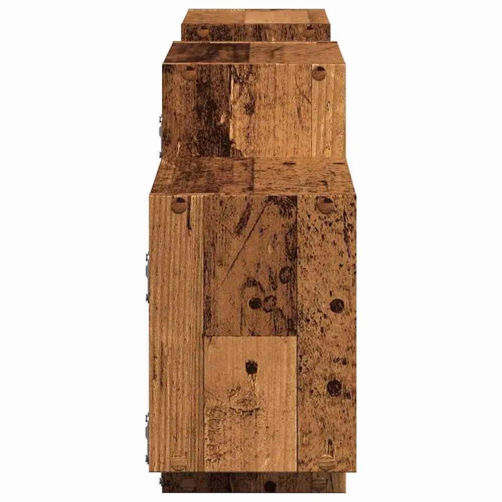 Berkfield Home Wall Shelf in Old Wood Brown, W/D/H: 129 x 42 x 18 cm – 3