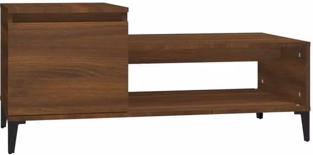 Berkfield Home Brown Oak Coffee Table, W/D/H: 100 x 50 x 45 cm – 1