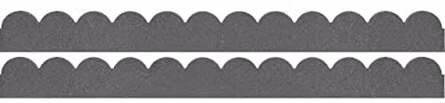 Garden Gear Flexi Curve Scallop Flexible Edging, Grey Stone Effect Recycled Rubber Small Brick Edging (Pack of 2)