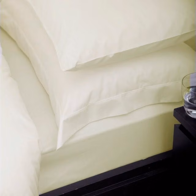 Charlotte Thomas Ivory Cotton Percale Continental Housewife Pillowcase