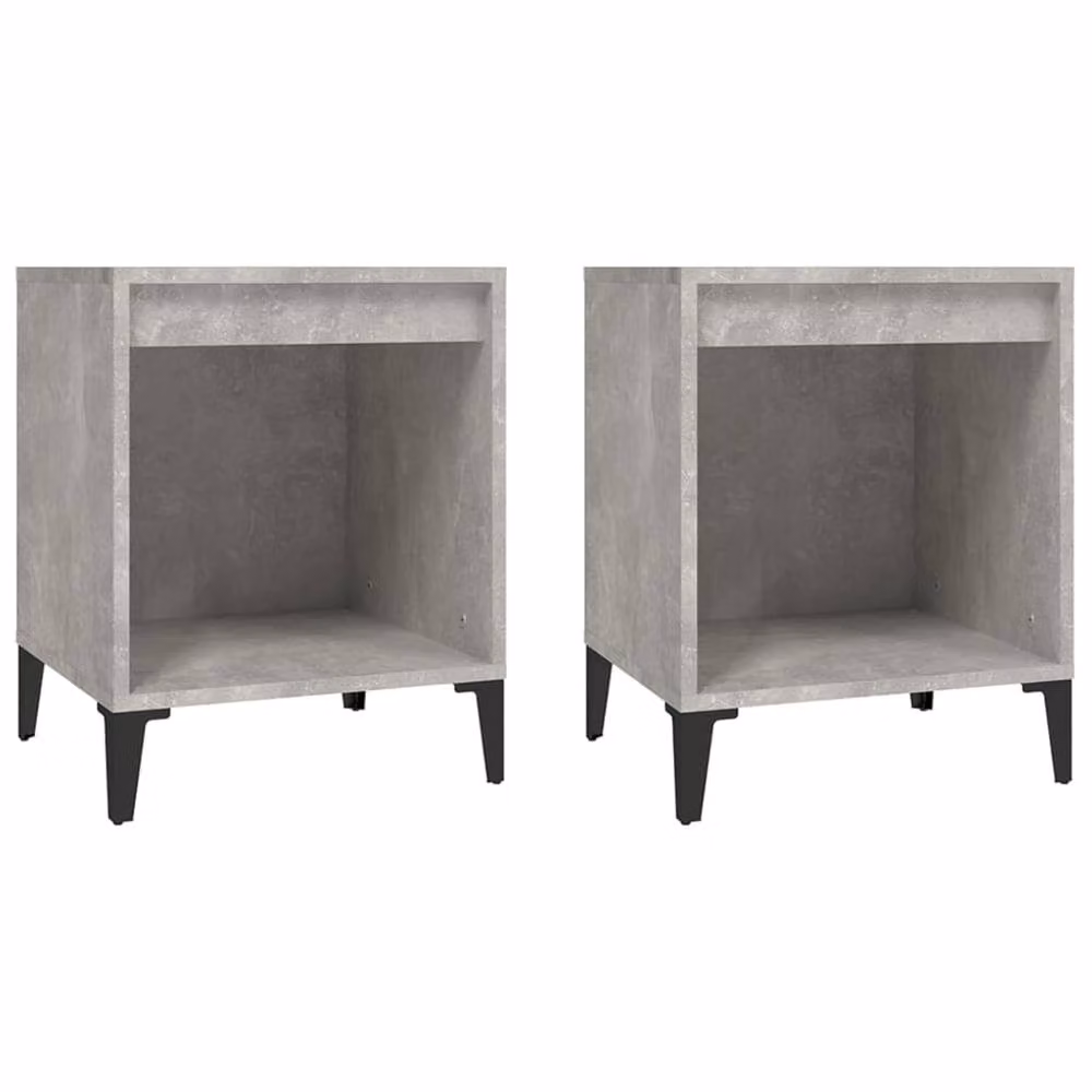 Berkfield Home Elegant Bedside Cabinets, 2 Piece Set, Concrete Grey, W: 40 cm, D: 35 cm, H: 50 cm – 2