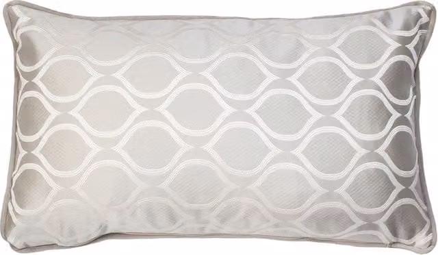 Prestigious Textiles Solitaire Graphic Rectangular Piped Cushion in Grey, W/H: 50 x 30 cm