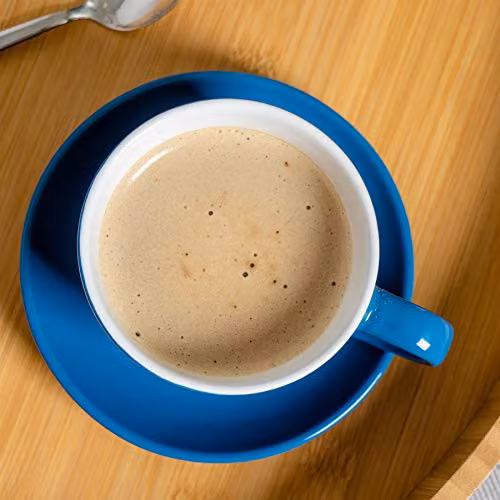 Argon Tableware Blue Stoneware Cappuccino Cup and Saucer Set, 6 Pieces – 4