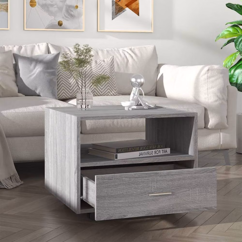 Berkfield Home Grey Sonoma Coffee Table in Engineered Wood W/D/H: 55 x 55 x 40 cm – 2