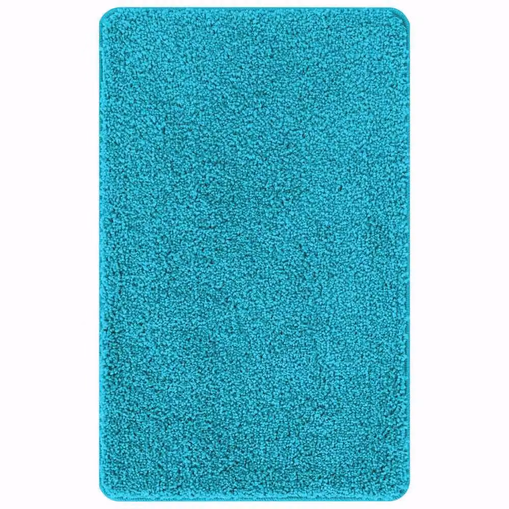 Berkfield Home 3 Piece Non-Slip Turquoise Microfibre Bath Mat Set – 2