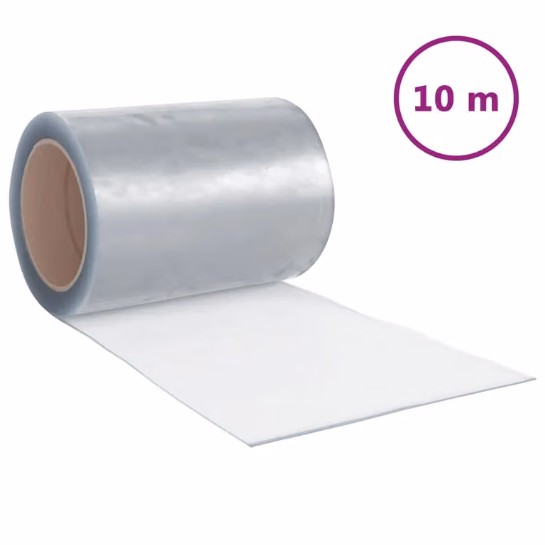 Berkfield Home Transparent PVC Door Curtain, W: 30 cm, H: 260 cm, Length: 10 m