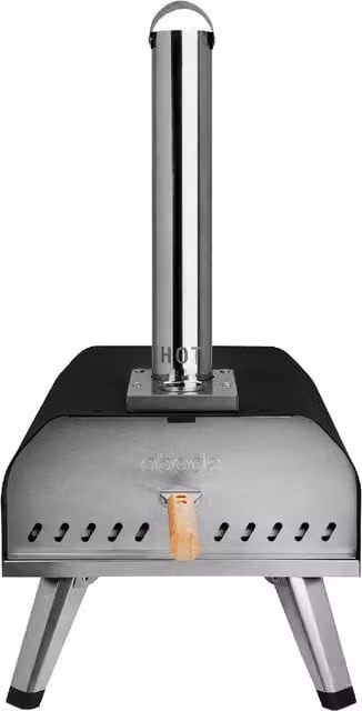 Abode Portable 13 Inch Wood Pellet Pizza Oven and Smoker in Black with Cover and Thermometer – 1