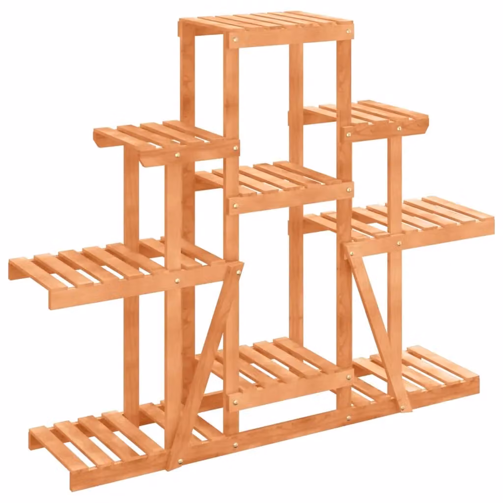 Berkfield Home Retro Solid Wood Flower Stand in Brown, W/D/H: 110 x 25 x 96 cm – 2