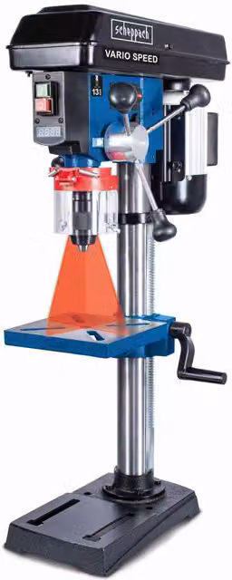 Scheppach DP19VARIO 550W Benchtop Pillar Drill in Blue and Black with Variable Speed and 13mm Keyless Chuck – 5