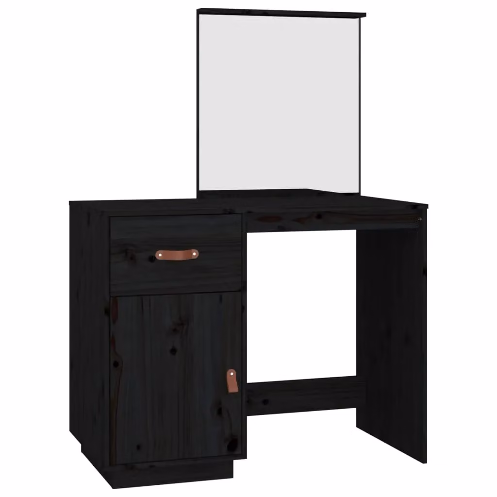 Berkfield Home Black Rustic Solid Wood Pine Dressing Table, W/D/H: 95 x 50 x 134 cm – 2