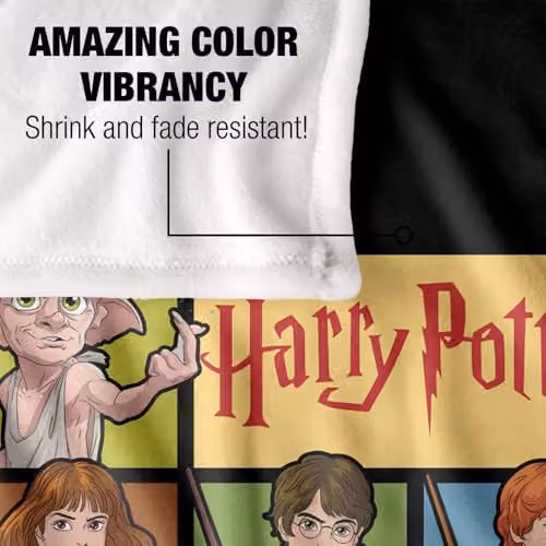 Warner Bros. Harry Potter Heroes of Hogwarts Super Soft Silky Touch Fleece Throw Blanket, Multicolour, W: 91.44 cm x L: 147 cm – 3