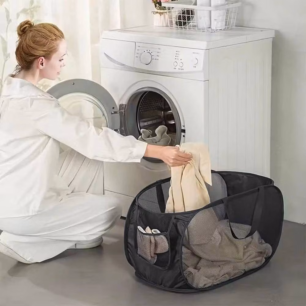 PAWNORA Foldable Mesh Laundry Basket with Handles in Multicolour – 5