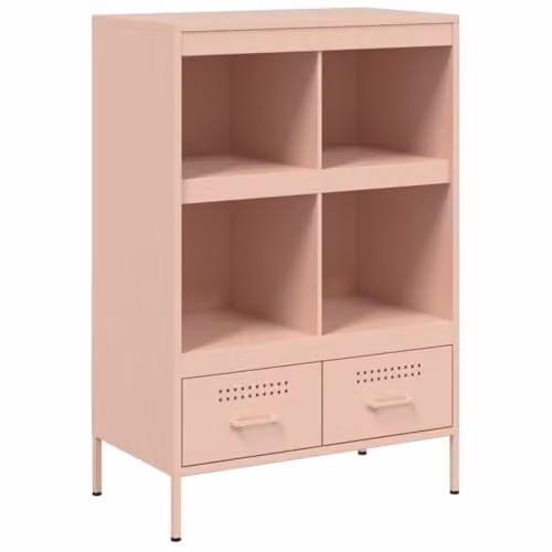 vidaXL Industrial Steel Highboard in Pink, W/D/H: 68 x 39 x 101.5 cm