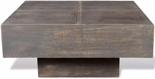 Berkfield Home Square Coffee Table in Dark Brown Solid Mango Wood – 1