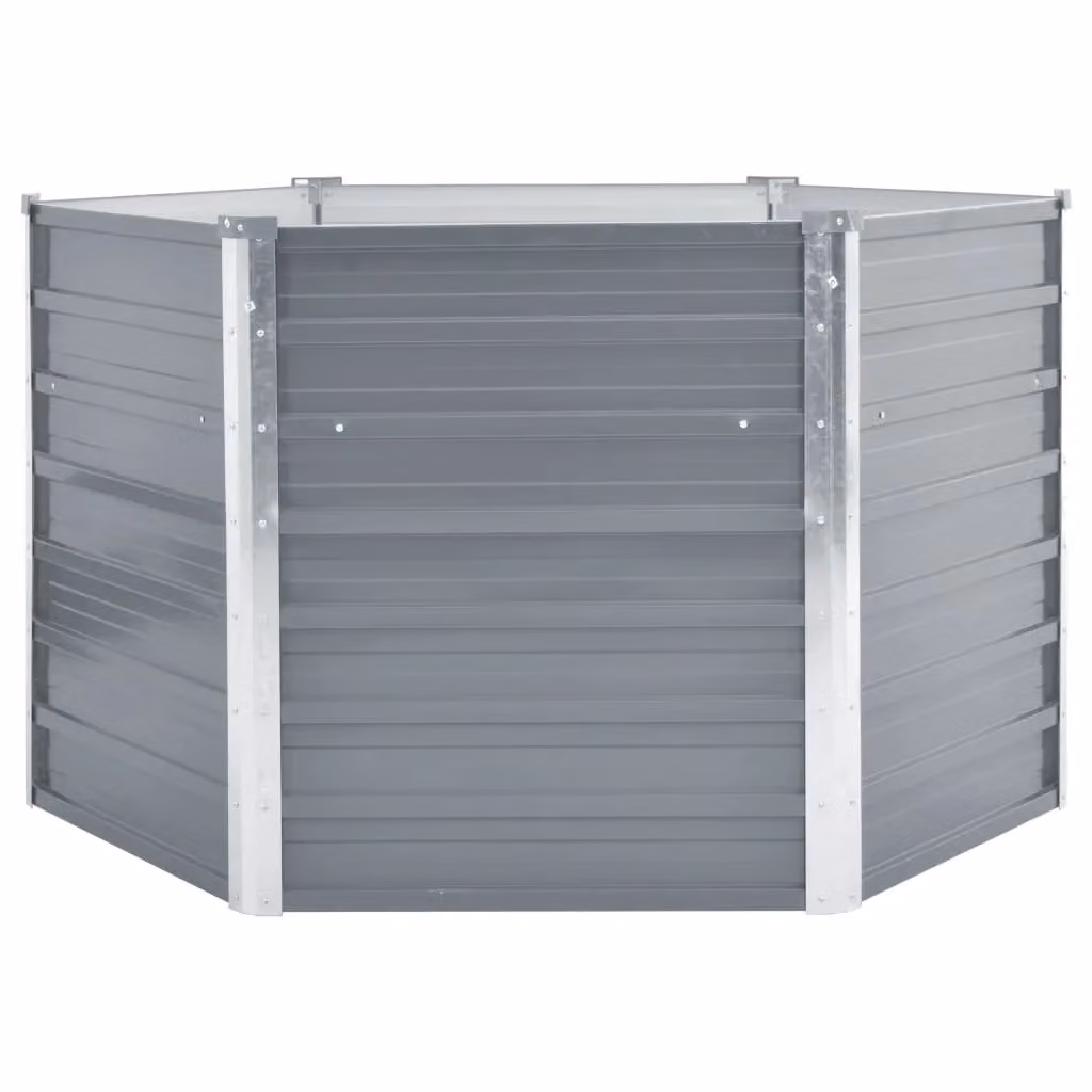 Berkfield Home Garden Galvanised Steel Raised Bed in Grey, W/D/H: 129 x 129 x 77 cm – 2