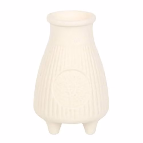 KDMD Cream Striped Ceramic Palo Santo Brick Burner and Tealight Holder