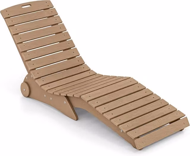 Costway Brown In-Pool Lounge Chair with Ergonomic Curve and Weatherproof Synthetic Material