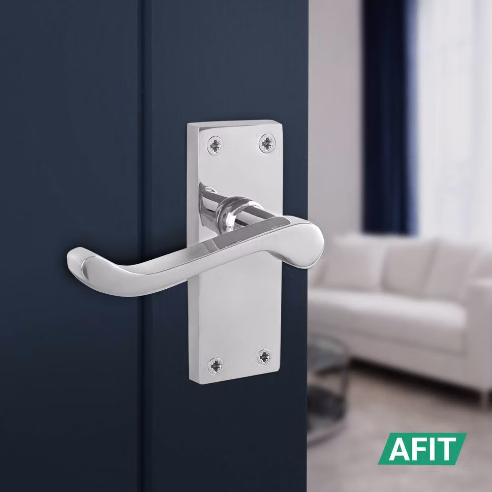 AFIT Chrome Scroll Door Handle and Latch Set in Silver, 2 Pack, W/D/H: 15.0 x 150.0 x 150.0 cm – 3
