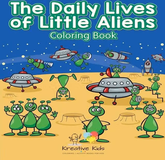 Kreative Kids The Daily Lives of Little Aliens Colouring Book, Multicolour Paperback