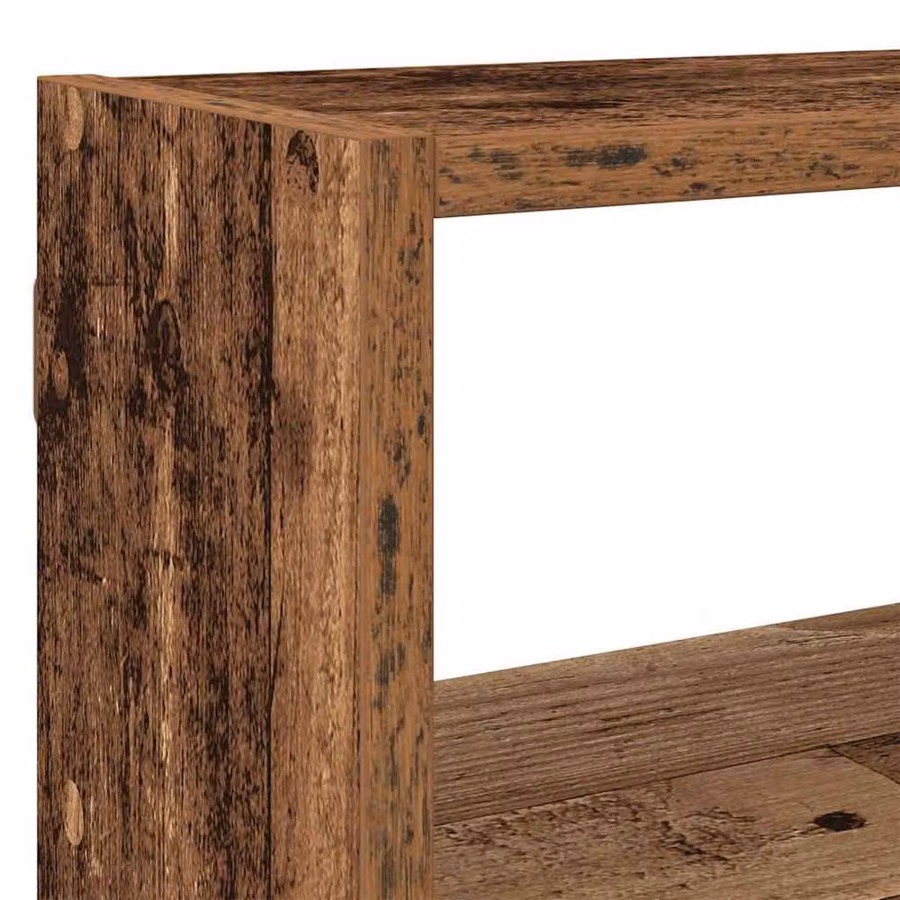Berkfield Home Wall Mounted 7 Compartment Cube Shelf in Brown Old Wood Finish – 5