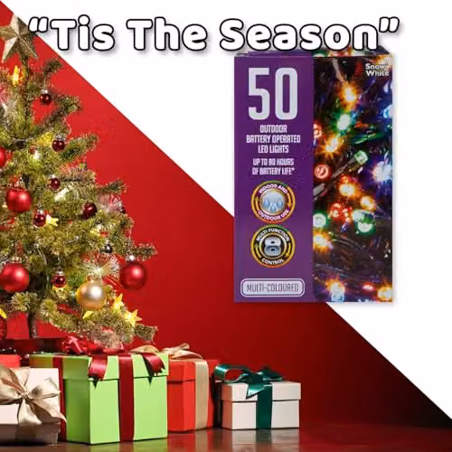 VFM e-Store Multicolour Christmas String Lights with 50 RGB Bulbs – 7