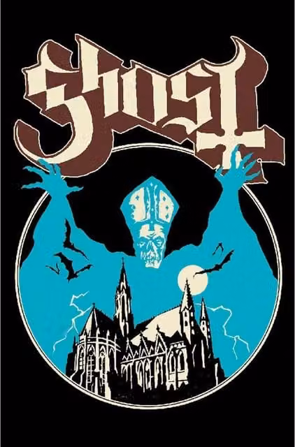 Ghost Opus Eponymous Black Textile Typography Poster – 1