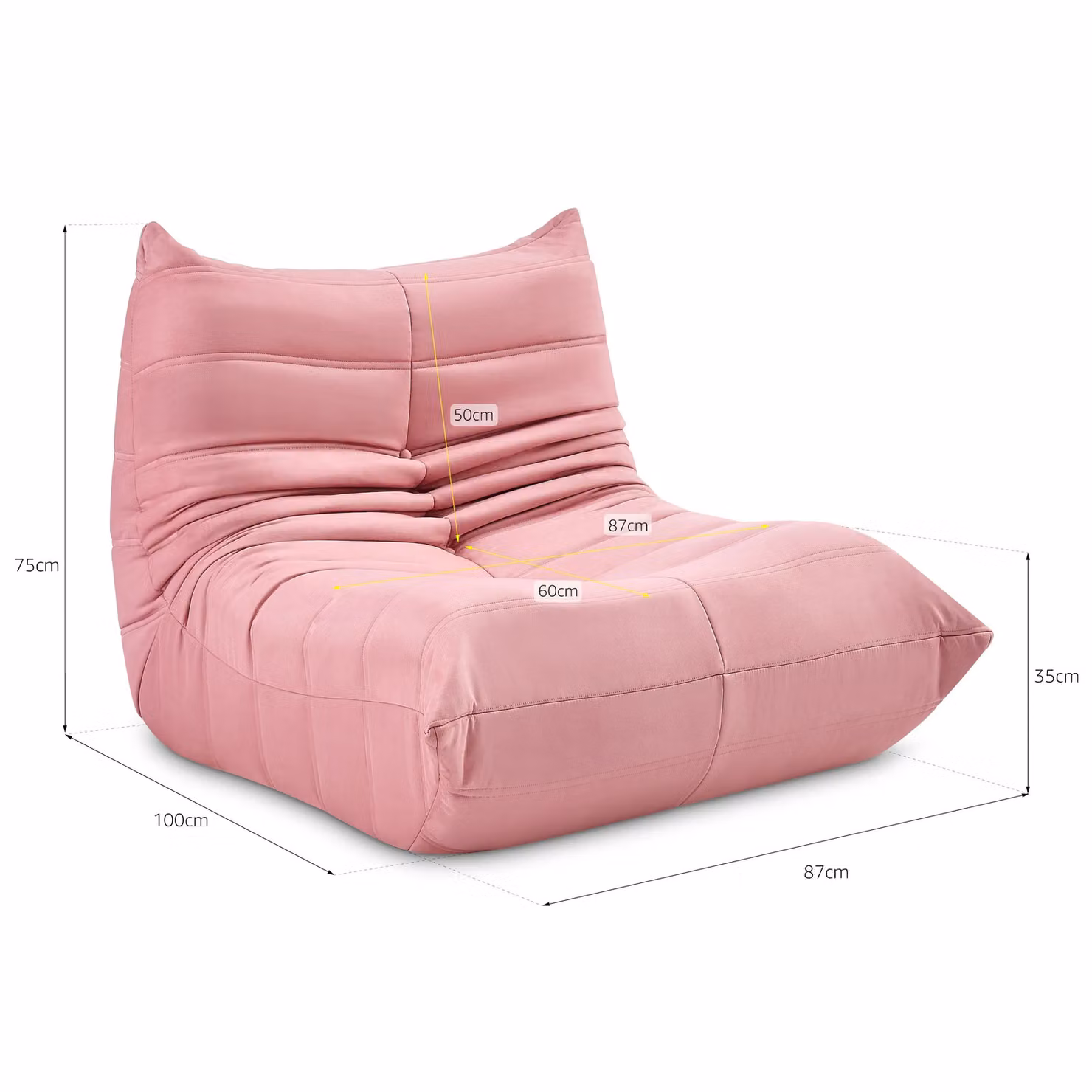 Bravich LTD Cocoon Lounge Chair in Pink Microfibre with Foam Padding – 2