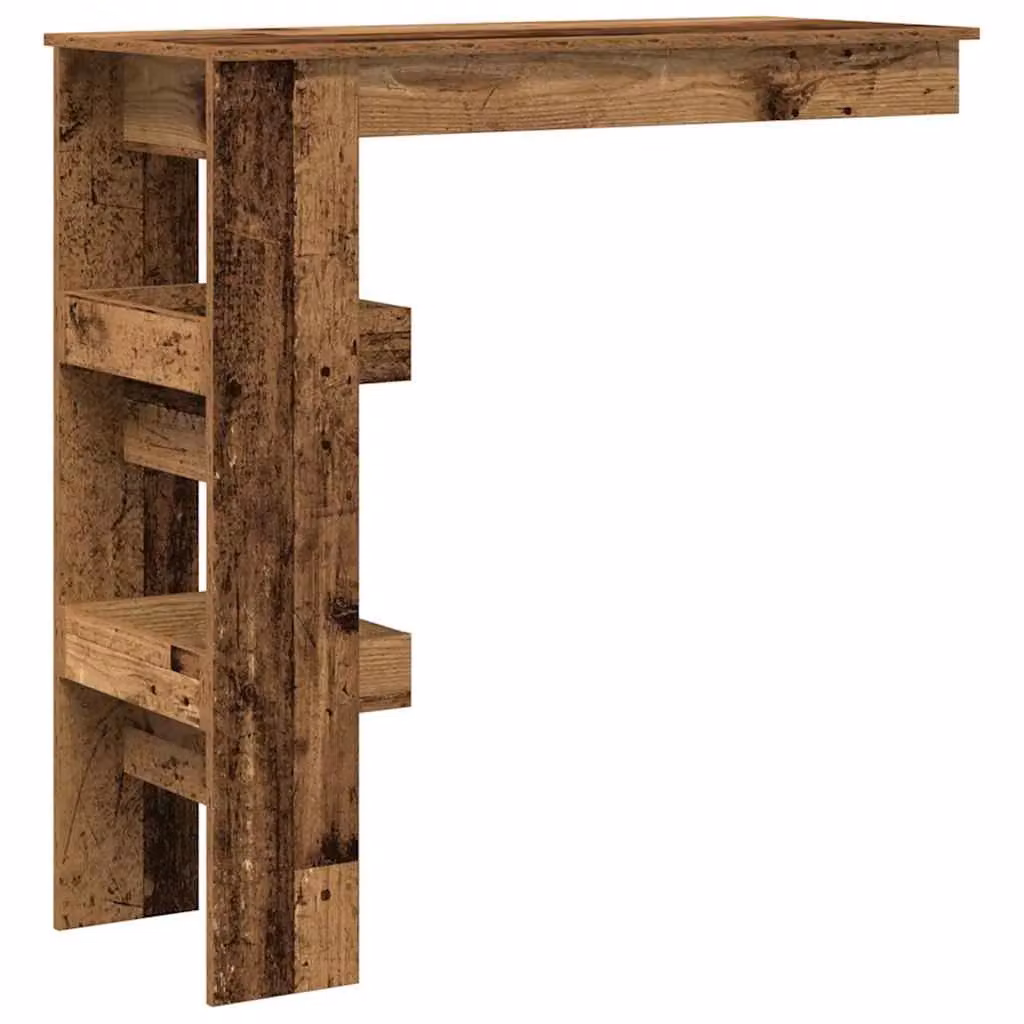 Berkfield Home Wall Bar Table in Old Wood Brown, W/D/H: 102 x 45 x 103.5 cm – 3