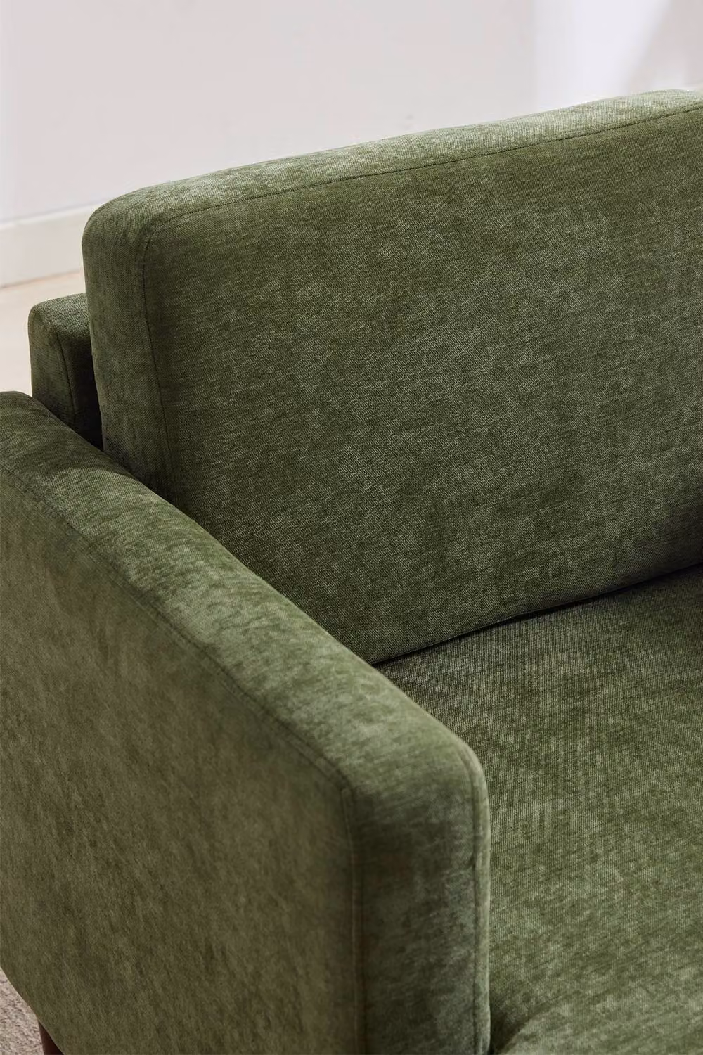 Living and Home Mid-Century Single Sofa Armchair in Green Fabric – 4