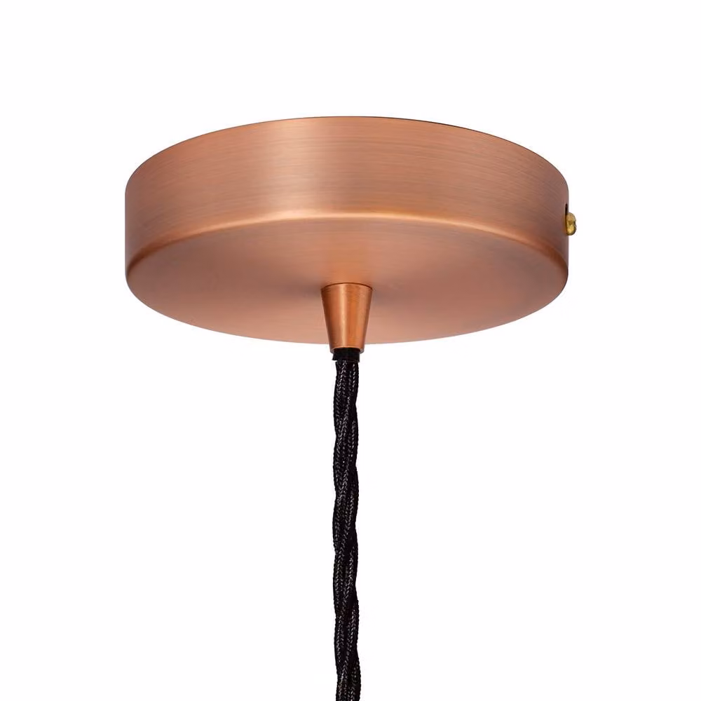 SE Home Lincoln Navy Blue Pendant Light with Matt Antique Copper and Black Twisted Detail – 2