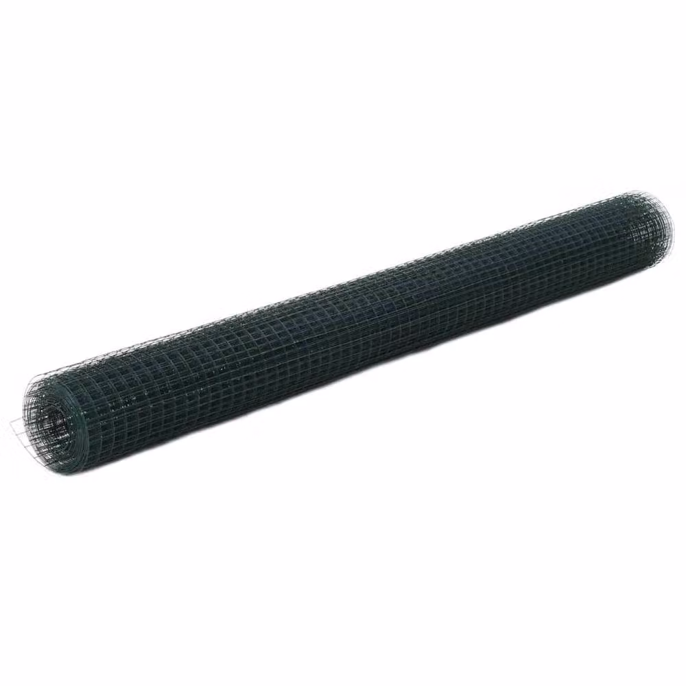 Berkfield Home Green PVC Coated Steel Chicken Wire Fence, 25 x 1.5 m – 2