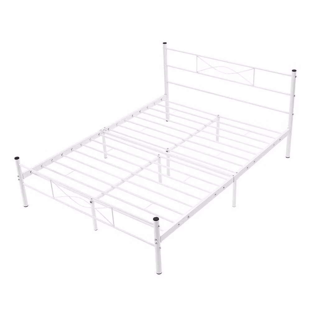 EONLION Double Metal Bed Frame, White, W/D/H: 140 x 200 cm – 2