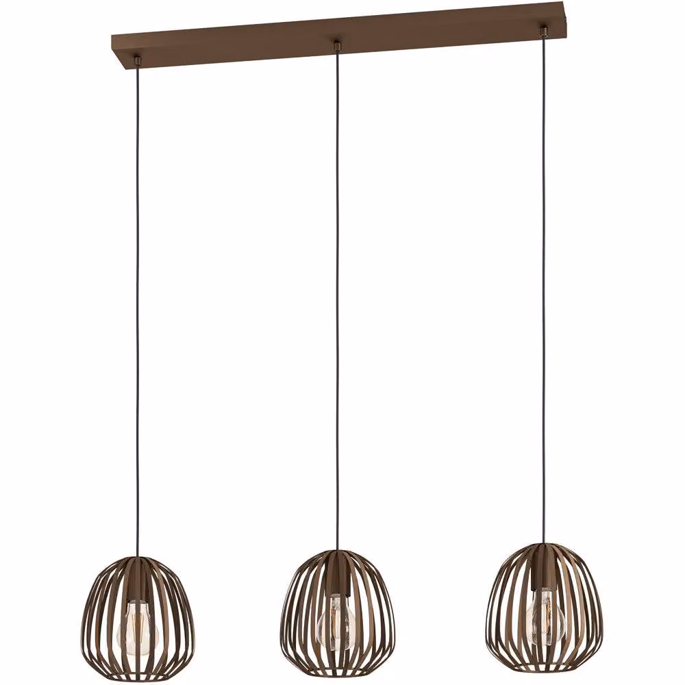 Loops Modern Bronze Triple Pendant Ceiling Light in Brown – 2