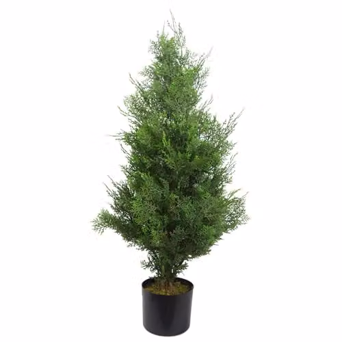 Leaf Artificial Green Cedar Cypress Conifer Tabletop Tree H 90 cm x W 45 cm x D 45 cm – 1