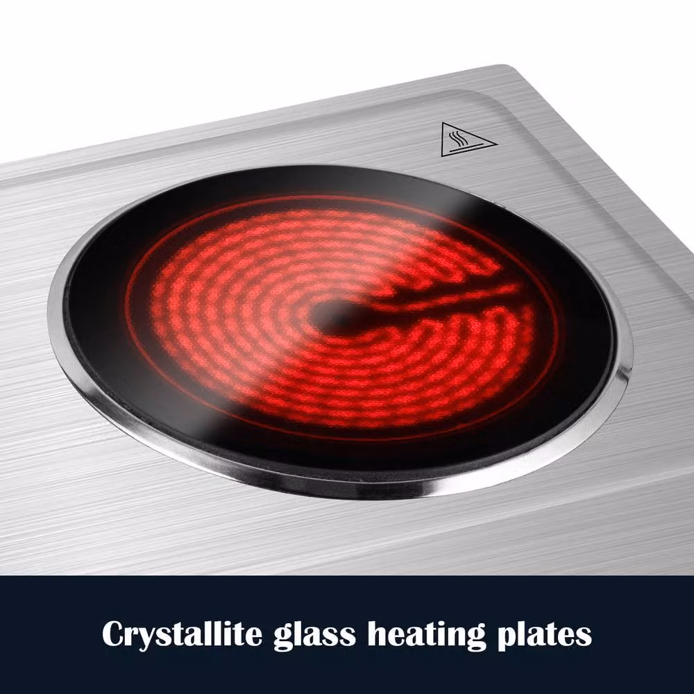 Cusimax Silver and Black 2400W Double Burner Ceramic Infrared Hot Plate, W: 53 cm – 4