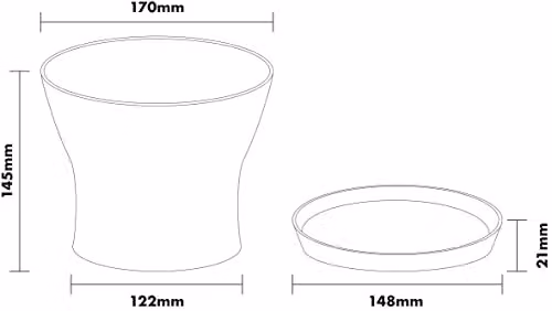 St Helens Purple Plastic Plant Pot W: 16 cm, H: 12.5 cm – 3