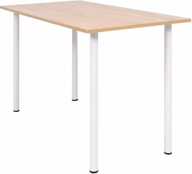 Berkfield Home Modern Rectangular Dining Table in Oak and White, W/D/H: 120 x 60 x 73 cm