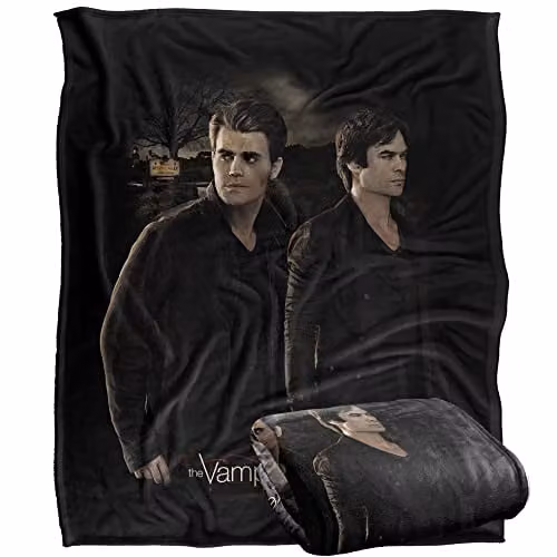 LOGOVISION Vampire Diaries Brothers Super Soft Fleece Throw Blanket, White and Multicolour, W: 152 cm, D: 127 cm – 1