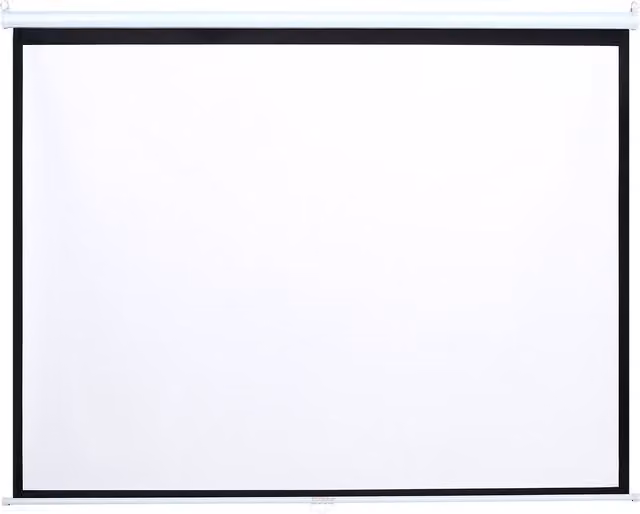 Darphe 100-inch Manual Pull Down Projector Screen, White, 4:3 Aspect Ratio