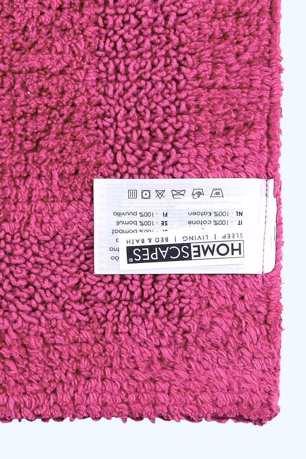 Homescapes Luxury Reversible Cotton Toilet Mat, Raspberry Pink, W/D/H: 50 x 55 x 1 cm – 2