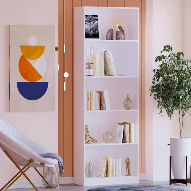 Vida Designs Cambridge Modern Black Bookcase with Back Panel