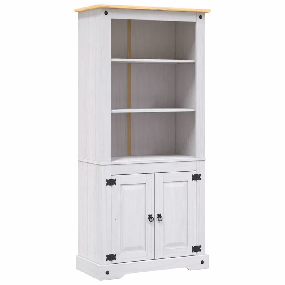 Berkfield Home Corona Range Mexican Pine Decorative Cupboard, White, W/D/H: 80 x 40 x 170 cm – 2