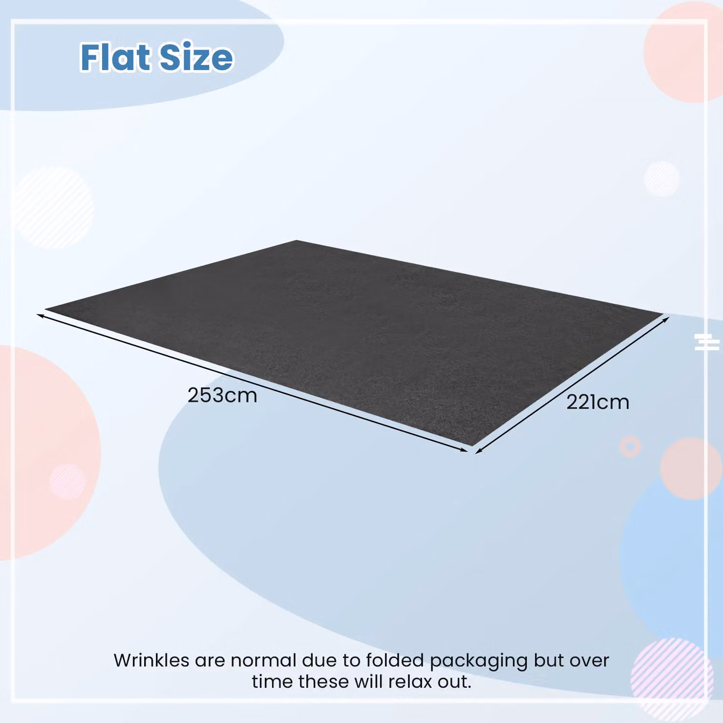 Gymax Washable Garage Floor Parking Mat, Oil Absorbent, Dark Grey, W: 253 cm, D: 221 cm – 2