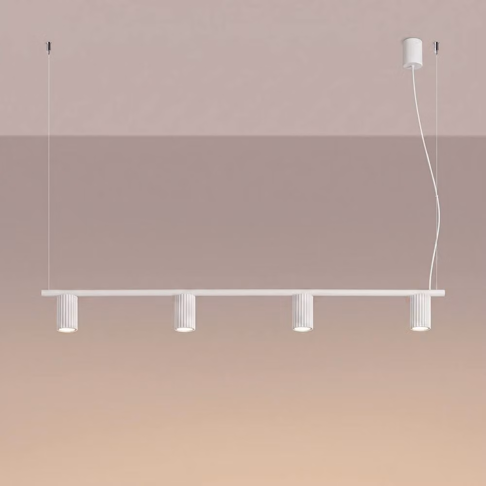 Sollux Lighting minimalist suspended chandelier in white, 4-light, W: 212 cm, D: 122 cm, H: 6.5 cm – 2