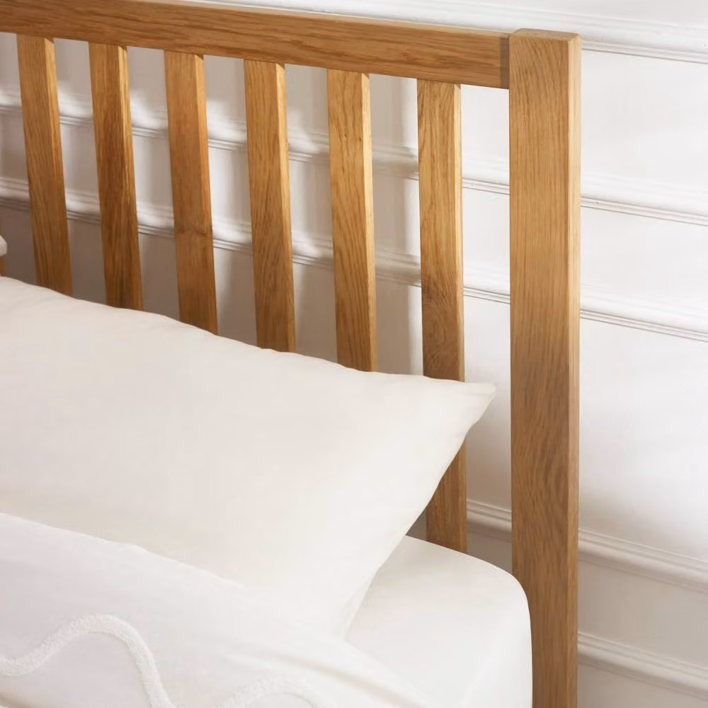 Cheshire Premium Yew Double Bed in Brown Oak Wood (Width: 135 cm) – 4