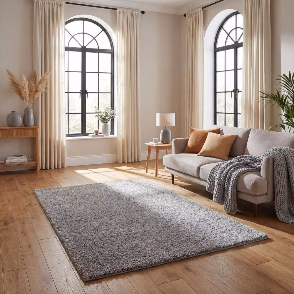 THE RUGS Soft Plain High Pile Shaggy Grey Rug, W: 240 cm, D: 340 cm – 2